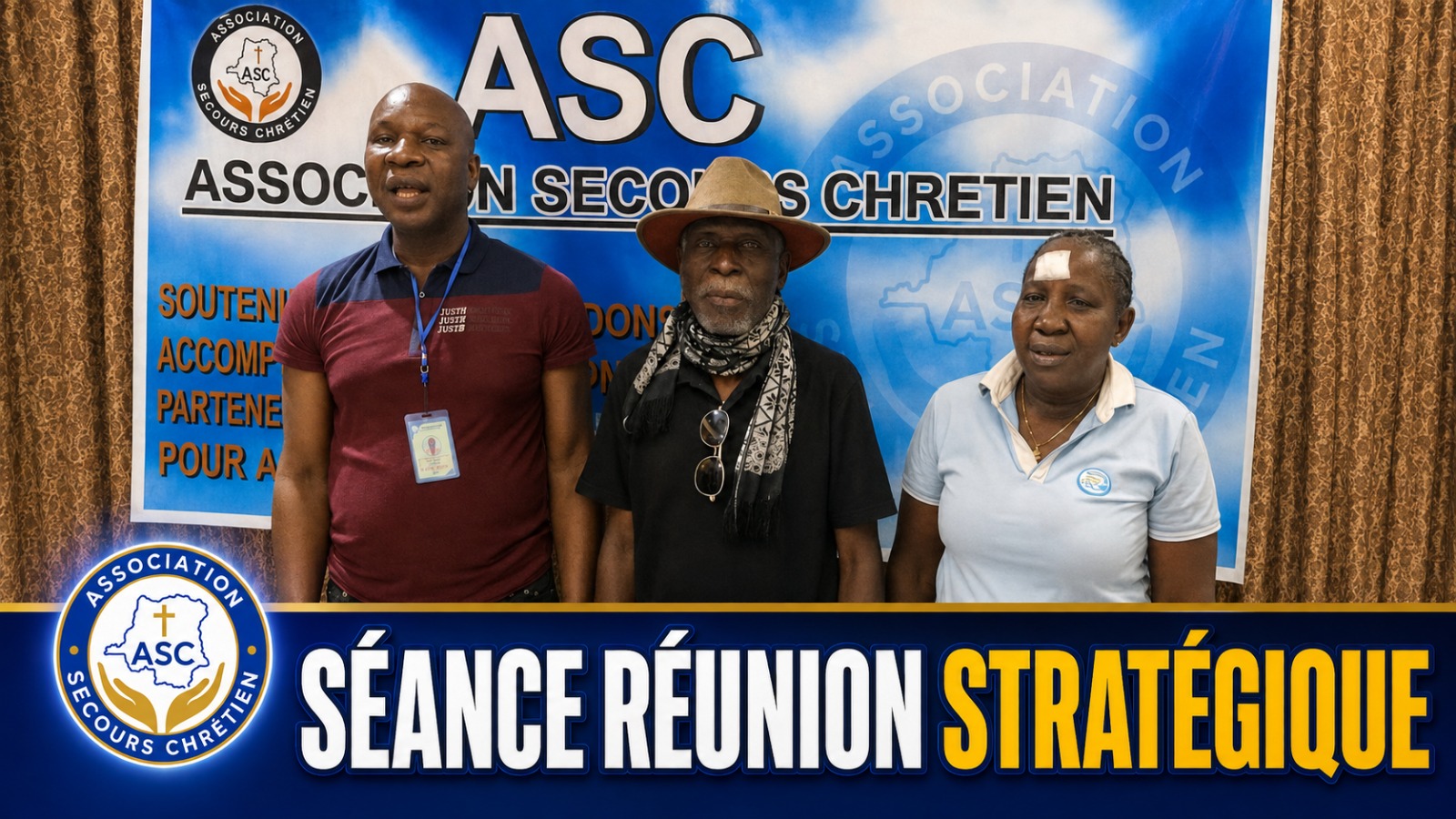 Participants échangeant pendant une réunion stratégique de l’Association Secours Chrétien