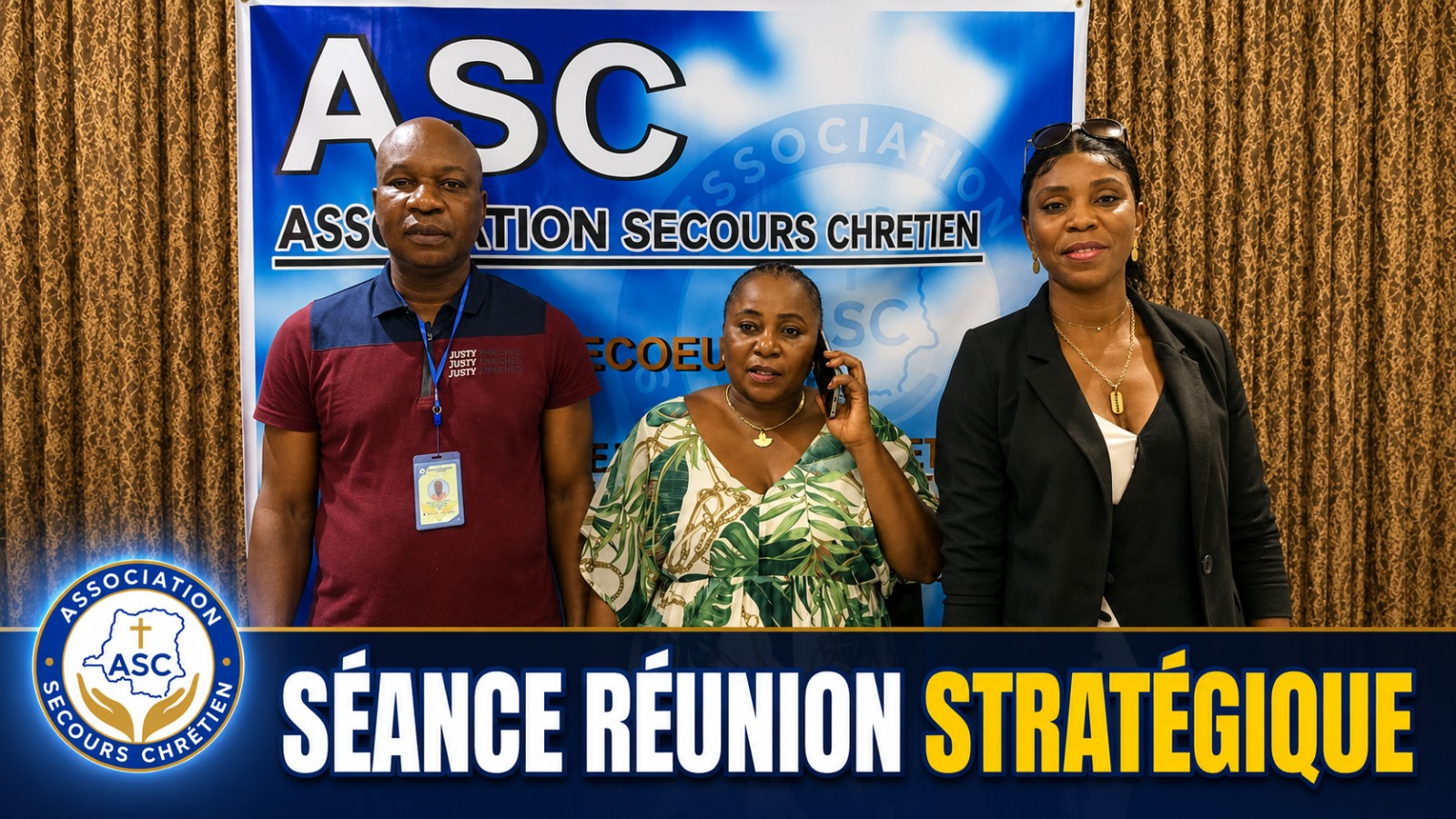 Membres de l’Association Secours Chrétien mobilisés pendant une séance de planification